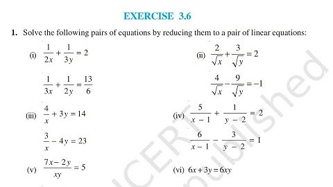 class 10 maths chapter 3 Exercise 3.6 NCERT SOLUTIONS | ex 3.6 | linear equations in two variables