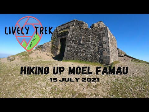 Hiking up Moel Famau