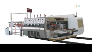Auto 4 color flexo printer slotter die cutter vibrator stacker machine
