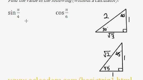 Basic Trig - Finding trig ratios without a calculator - EASY!!!!!!!!