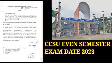 CCSU EVEN SEMESTER EXAM DATE 2023|| CCSU LAW EXAMINATION DATE 2023