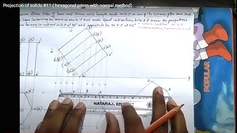 VTU# 1st Year# Engg Graphics@ Projection of solids #11 ( hexagonal prism with normal method)
