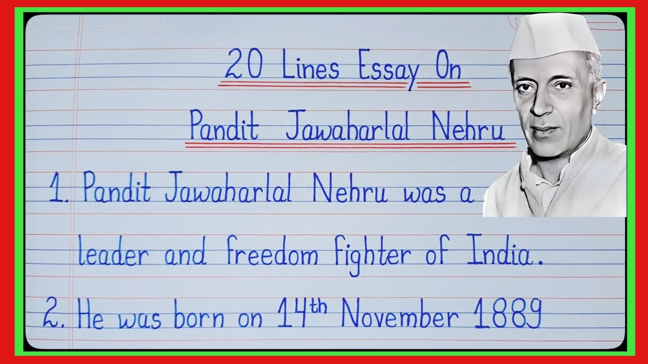 jawaharlal nehru essay for class 2