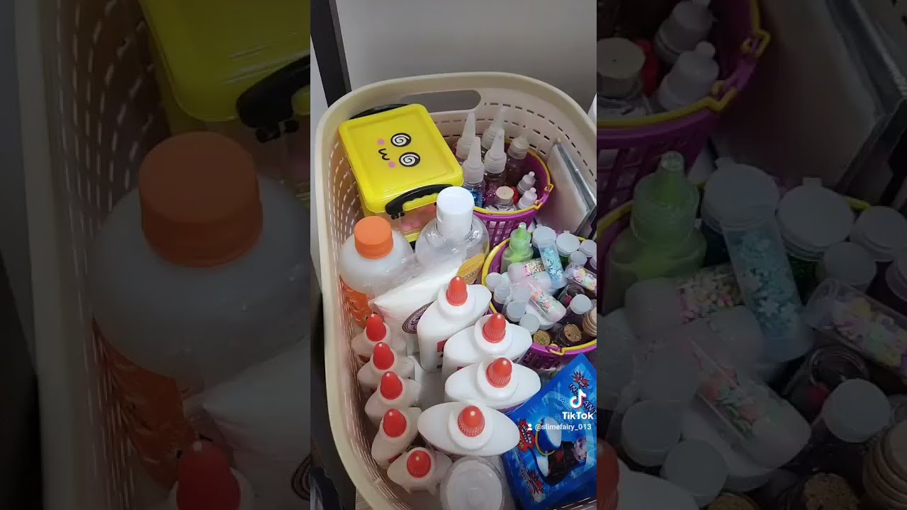 organizing my slime supplies
