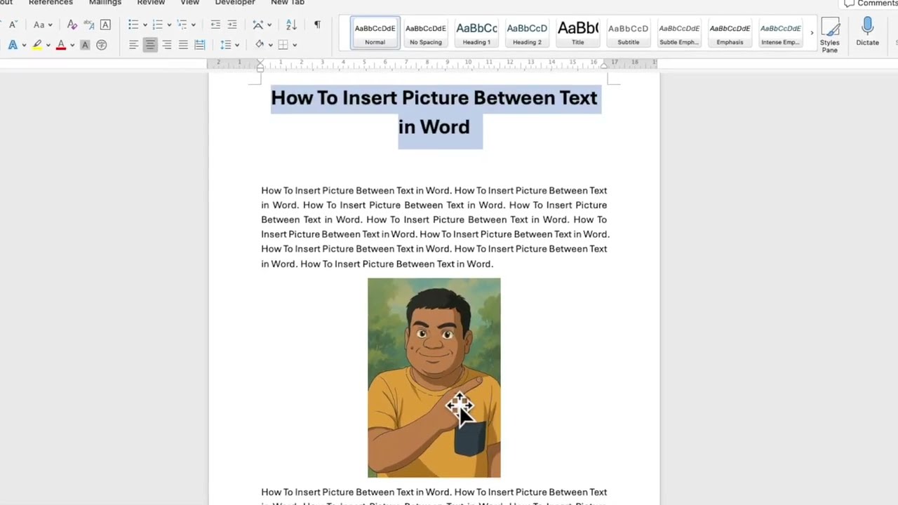 How to Insert Picture Between Text In Word