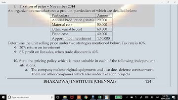 CA Final - SCMPE - Chapter 7 – Pricing Decisions