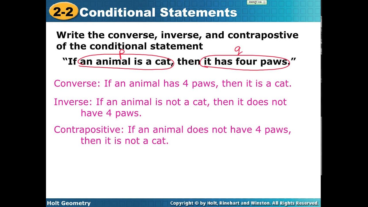 Geometry Lessons 2.2&2.4 Conditional Statements - YouTube
