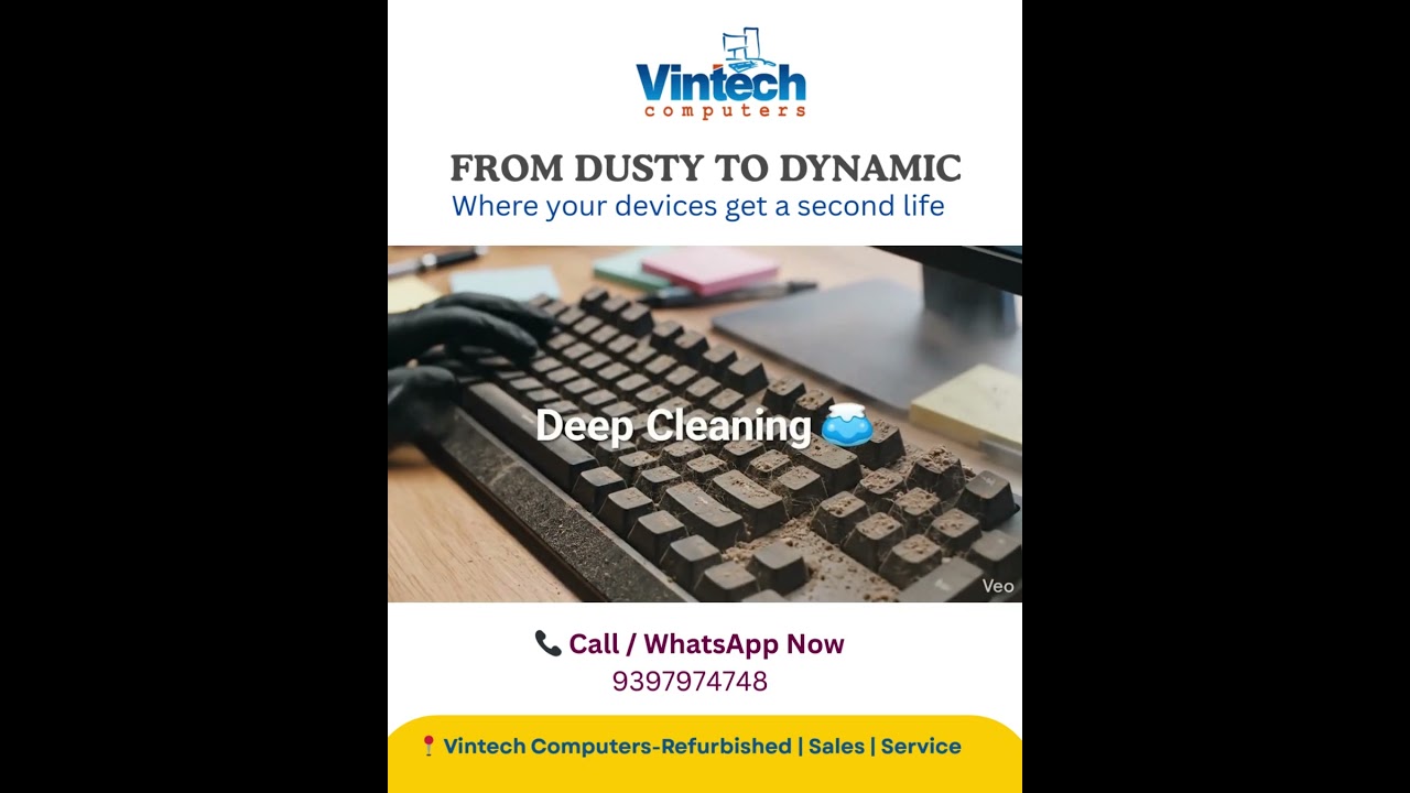 🧼✨ DUST-FREE LAPTOP. FRESH FEEL. ✨🧼Vintech Computers Hyderabad 