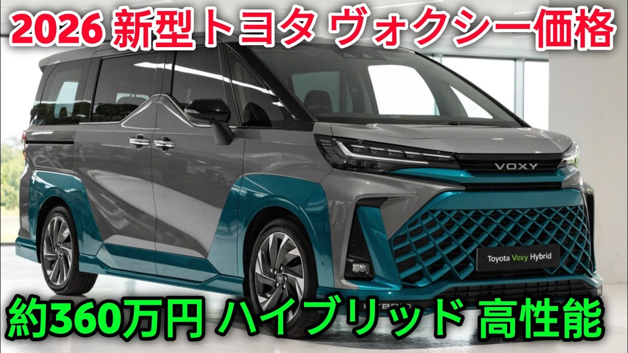 2026 トヨタ ヴォクシー ハイブリッド 新型ミニバン 公式ファーストルック価格 約360万円 ハイブリッド 18Lエンジン 高燃費とパワフル性能を徹底紹介!