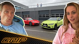 BMW M4 Competition vs. Porsche 911 Carrera S mit Sophia Flörsch | GRIP