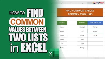 How to find common values between two lists in excel
