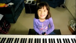 Video thumbnail of "6 yr old Zoe sings and plays Cruella De Vil"