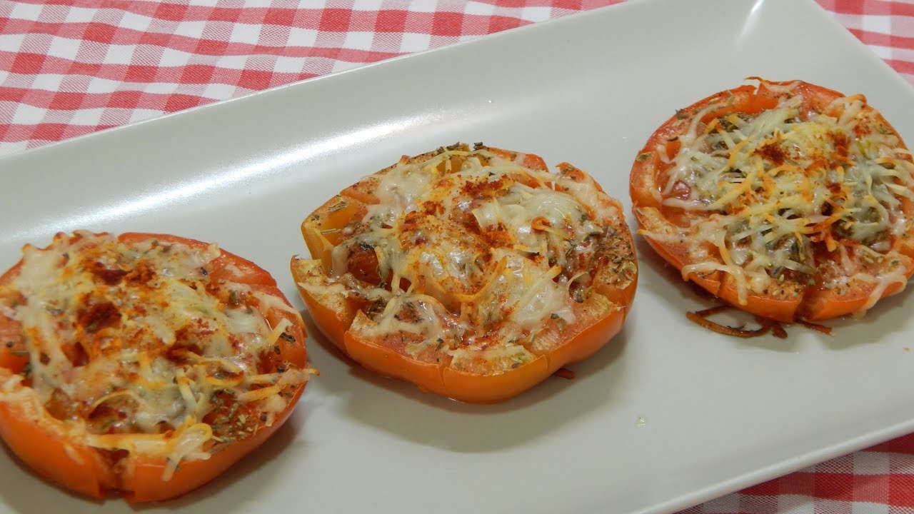 Receta fácil y rápida de tomates especiados y gratinados