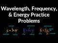 مسائل تدريبية حول الطول الموجي والتردد والطاقة أمثلة أسئلة شرح اختصار