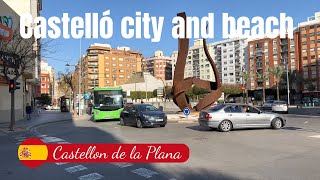 [4K] City walk in Castellon de la Plana and the beach / Valencia, Spain