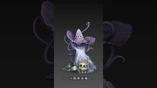 Eldritch Alien Mushroom with Skull - Dark Fantasy Fungus | 4K PBR High-Poly 3D Model