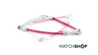 D For Diamond Childrens Sterling Silver Leather ID Bracelet (B4785)
