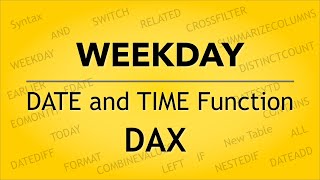 weekday function in power bi using dax | date and time function | #powerbi #dax
