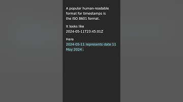 Easy to read timestamps in ISO 8601 format
