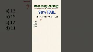 SSC Reasoning का Most Repeated Question 🔥 |  Number Analogy  Super Trick #shorts #reasoningtricks