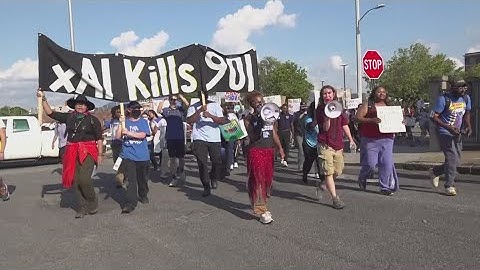 Student activists march through downtown to protest xAI