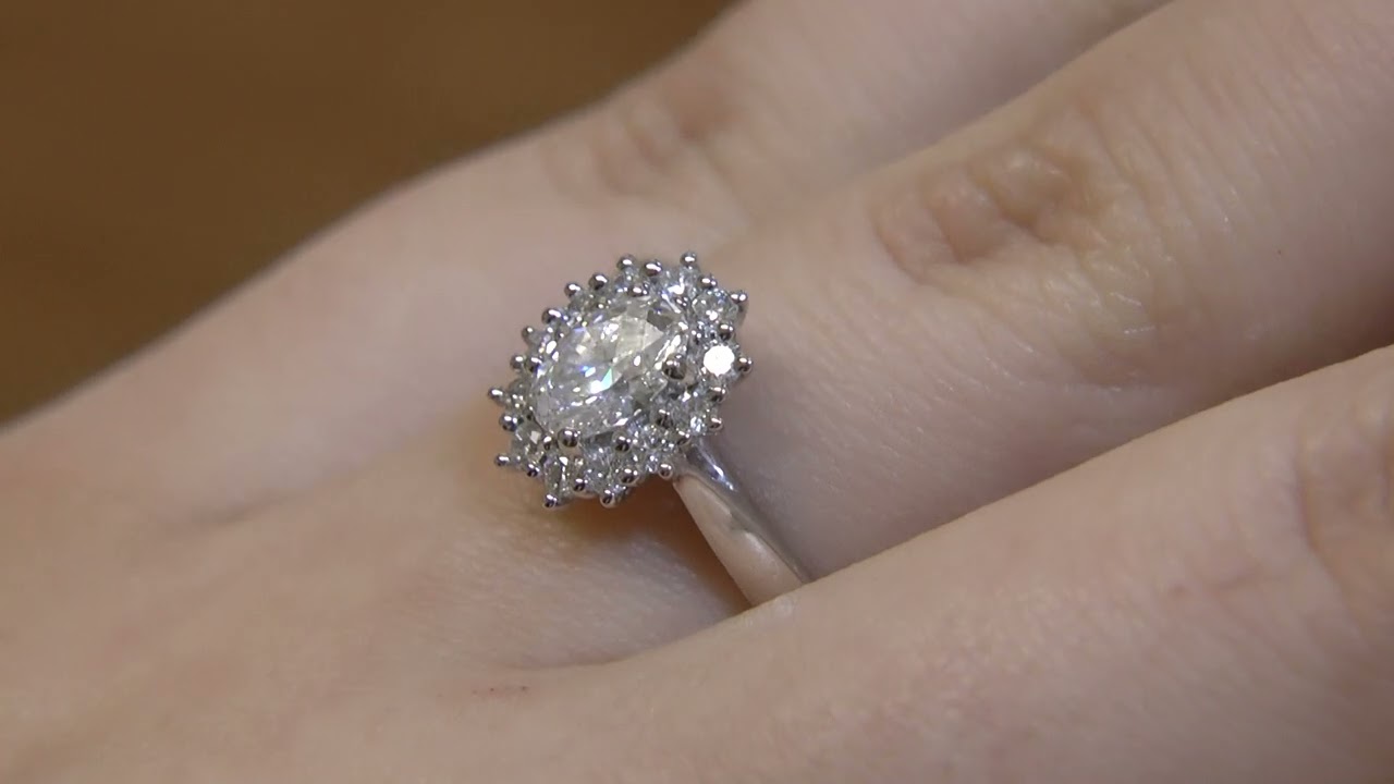 Lido - 14K White Gold Floral Halo Round Diamond Engagement Ring –  tidewaterdiamond