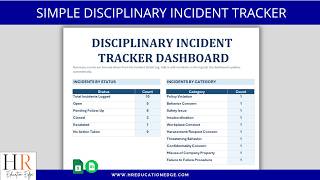 Employee Disciplinary Incident Tracker | Excel & Google Sheets HR Template