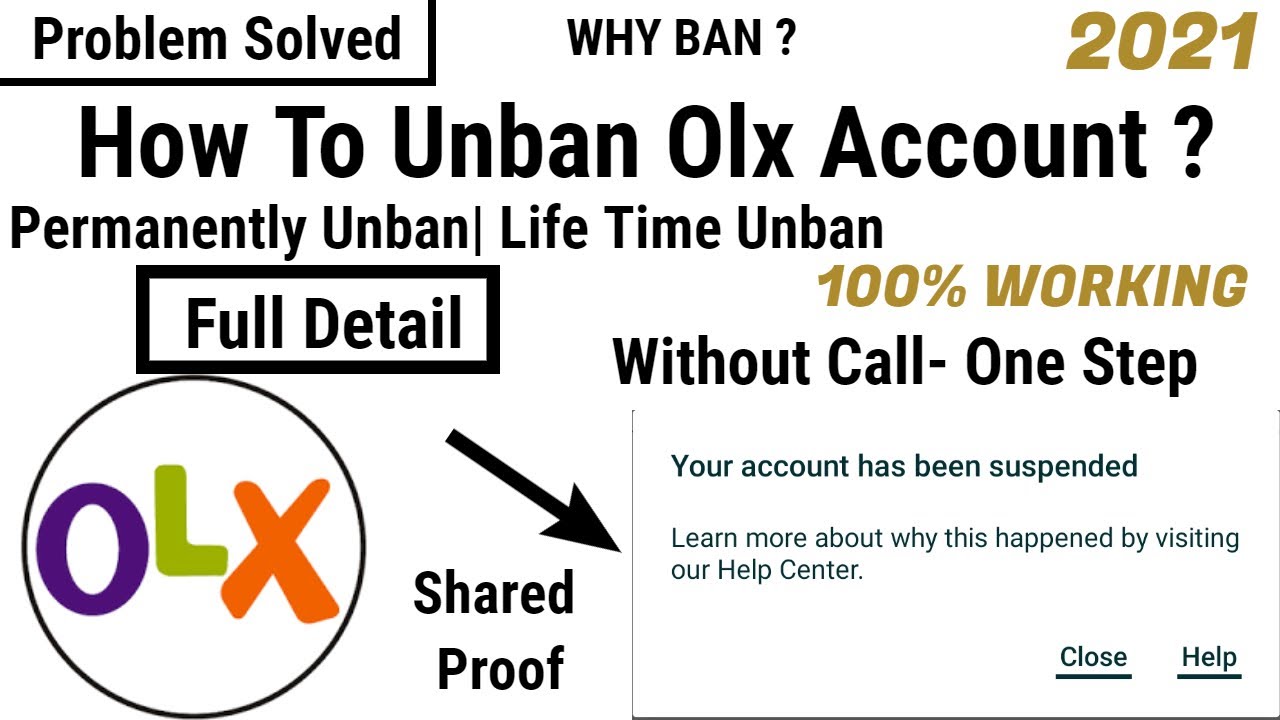 How To Fix Olx Suspended Account, olx account banned problem