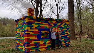 Lego Fishing Cabin - Building & Camping in Lego Fort- Survival Shelter Challenge screenshot 2