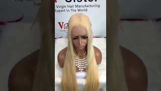 vipsister Raw hair blonde #613 13*6 lace frontal wig 40 inch straight