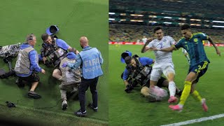 Abdukodir Khusanov shocking collision with Camera Operator during Uzbekistan vs Colambia Fifa match