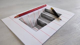 easy 3d drawing stairs |how to draw stair on paper