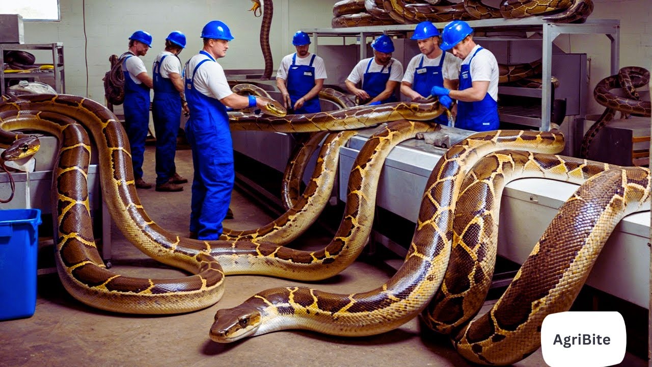 How Millions Of PYTHONS Are Farmed For Skin By American Farmers Python ...