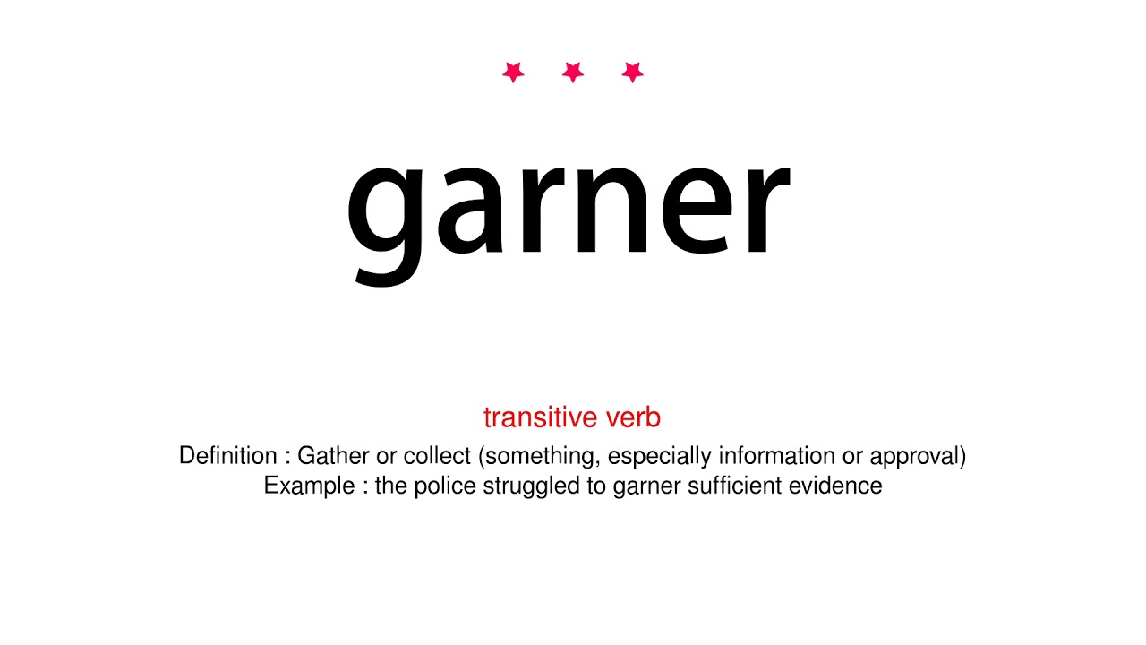 How pronounce garner - Vocab Today - YouTube