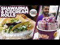 Spicy Shawarma & LIVE Ice Cream Rolls | Street Food Pakistan | Karachi Food Street