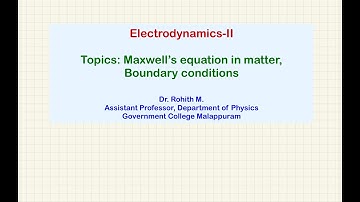 Maxwell’s equations in matter, Boundary conditions