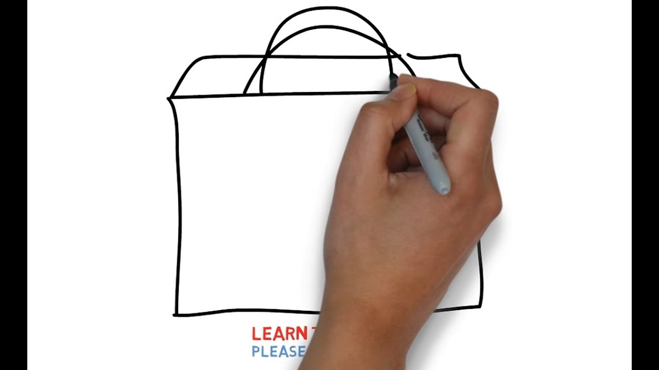 Easy Step For Kids How To Draw a Shopping Bag - YouTube