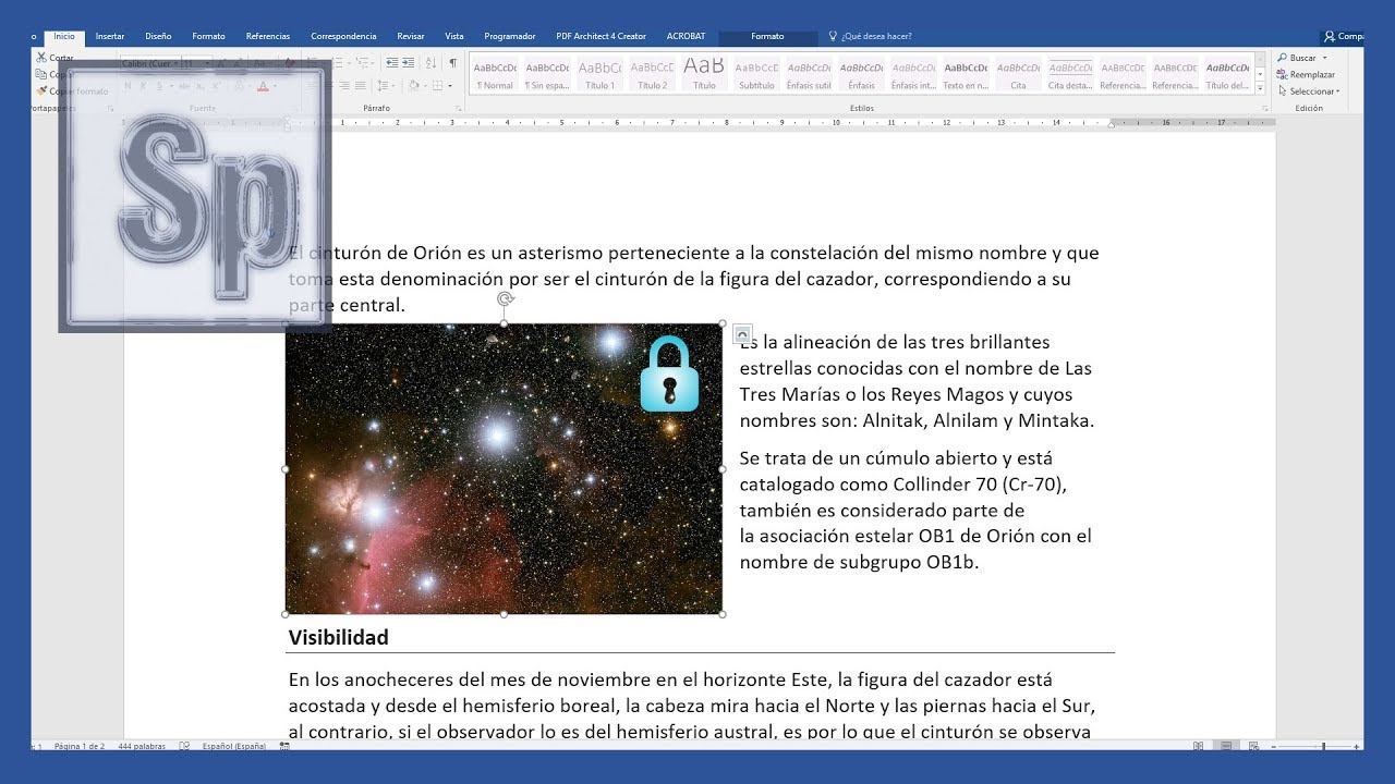 Word - Inmovilizar una imagen en Word | Saber Programas