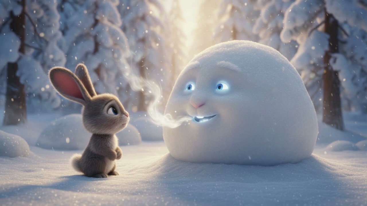 Märchen❄️🐰 Hase Hoppel und der sprechende Schneehügel 🐰❄️