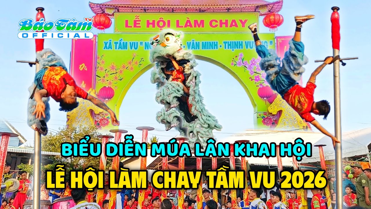 Lễ Hội Làm Chay Tầm Vu Long An 2026 - Biểu diễn Múa LSR Lân Sư Rồng - Lion Dance Vietnam 2026
