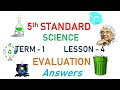 5th - Standard  - Science  - Lesson 4 - Evaluation  - Science in everyday life - Answers - EM