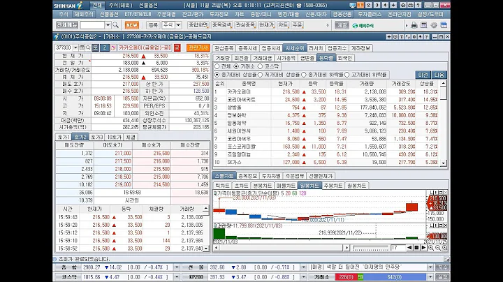 씨앤투스성진(352700) 상하가 및 디지캡(197140) 하한가(2021년 11월 25일 증시현황)