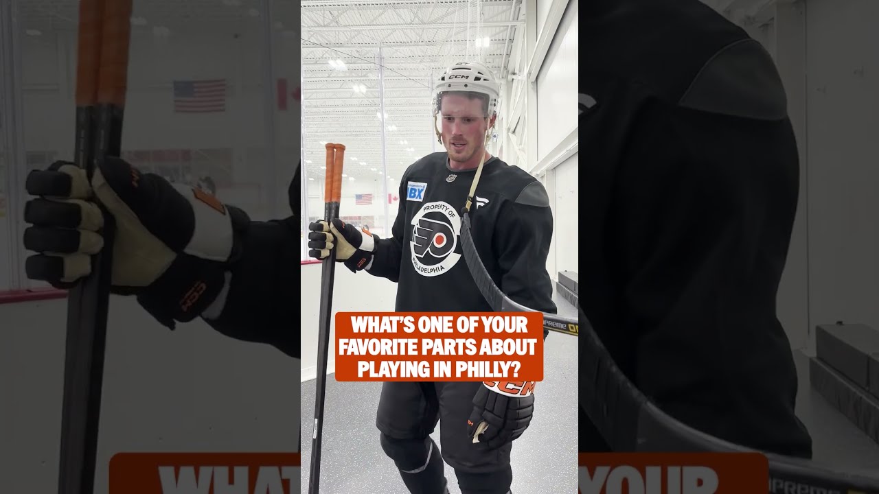 Flyers Mini Mic: What's one of your favorite parts about playing in Philly? 🏒 #shorts