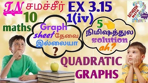 10 STD MATHS | QUADRATIC GRAPHS | GRAPH SHORTCUT METHOD | EXE 3.15 Q. NO. 1 iv) | satheesh math