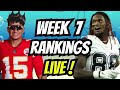 WEEK 7 Rankings LIVE | Fantasy Football 2025