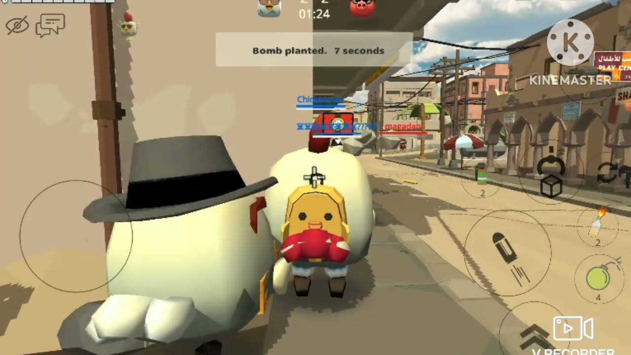 Chicken Gun Vs Pig Gun shoot gun Bomb Explosion Pop Fire Chase Scene! Fight Sparta hyper V2 Remix