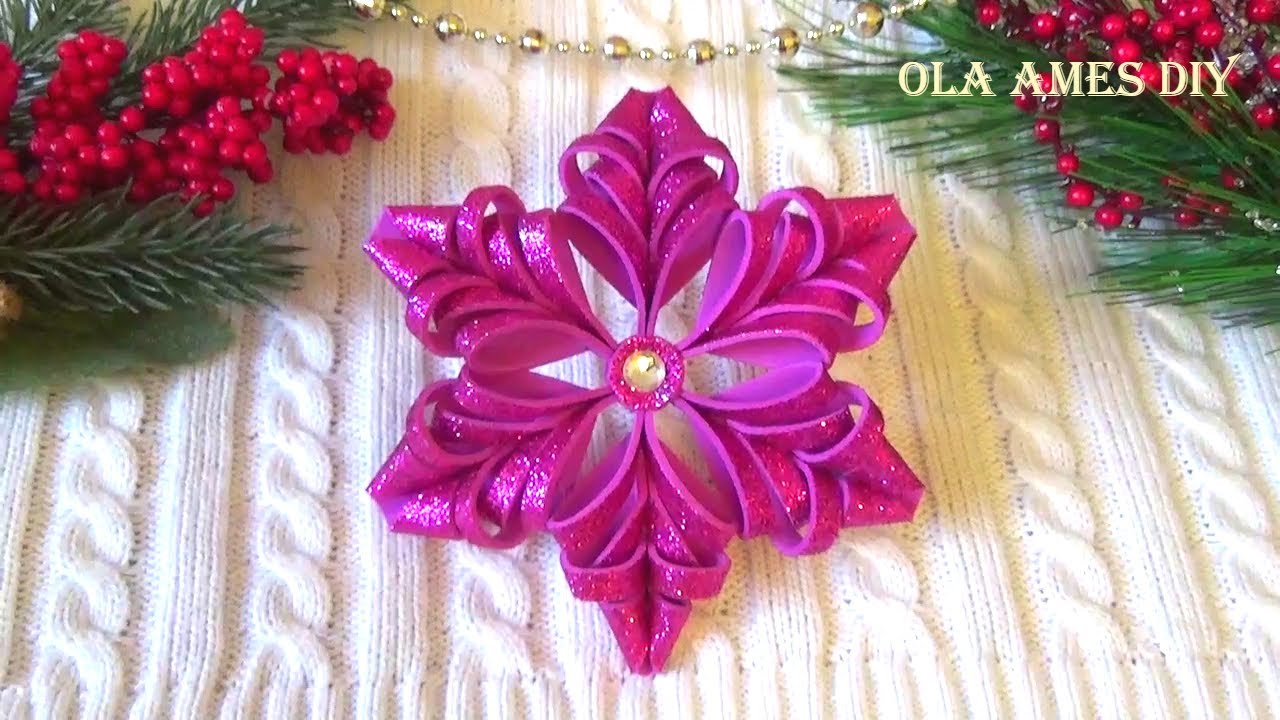 ⭐КРАСИВАЯ и Такая ПРОСТАЯ⭐ СНЕЖИНКА из ФОМА⭐ DIY Christmas Decore⭐ Easy Foam Eva Crafts