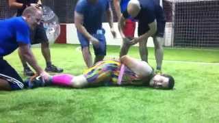 BUBBLE FOOTBALL Stag do gets out of control !!  Johnny Weir - video 1 of 2