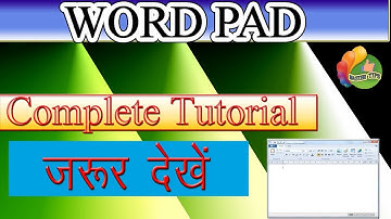 Basics computer Training document Creation in Wordpad