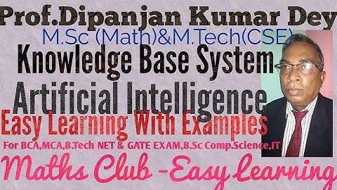 Knowledge Base System(KBS) in Artificial Intelligence Prof.Dipanjan Dey for BCA,B.Tech,NET&GATE Exam
